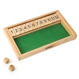 GSE Games & Sports Expert 12 Numbers Dice Wooden Shut The Box Board Game. Popular Pub Game Classic Tabletop English Pub Game with 2 Wooden Dices