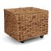 Seagrass Rolling File Cabinet - Home Filing Cabinet - Hanging File Organizer - Home and Office Wicker File Cabinet - Water Hyacinth Storage Basket for File Storage