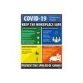 National Marker Poster COVID-19 Keep the Workplace Safe 24 x 18 Multicolor (PST149)