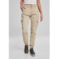 Cargohose URBAN CLASSICS "Urban Classics Damen Ladies High Waist Cargo Pants" Gr. 27, Normalgrößen, grau (concrete) Damen Hosen High-Waist-Hosen