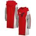 "Women's G-III 4Her by Carl Banks Red/White Chicago Bulls Bootleg Long Sleeve Hoodie T-Shirt Dress"