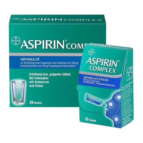 Aspirin Complex Granulat + Granulat-Sticks 500mg/30 mg 10+20 St