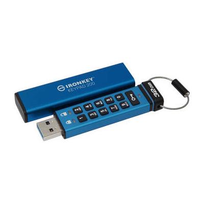 Kingston 32GB IronKey Keypad 200 USB-A 3.2 Gen 1 Flash Drive IKKP200/32GB