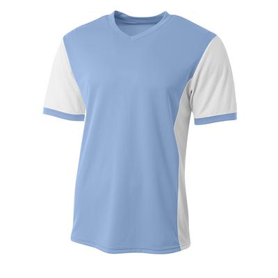 A4 NB3017 Athletic Youth Premier Soccer Jersey T-Shirt in Light Blue/White size 2XS | Polyester A4NB3017