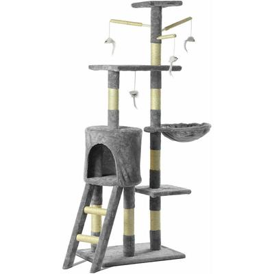 Briefness - Multi Level Cat Tree Tower Cat Scratching Post Scratcher Activity Centre 140cm Cat