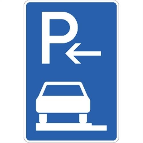 Verkehrsschild VZ315-62, Parken ganz auf Gehwegen links (Ende), Alu, RA2, 600x900 mm Image