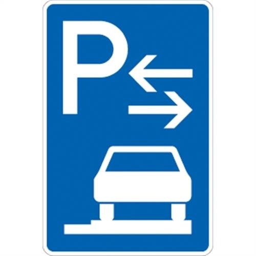 Verkehrsschild VZ315-68, Parken ganz auf Gehwegen rechts (Mitte), Alu, RA2, 600x900 mm Image