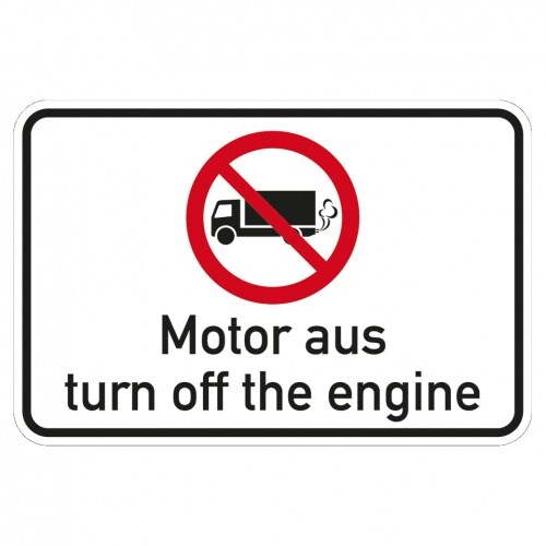 Schild I Hinweisschild Motor aus, deutsch/englisch, Aluminium, 600x400mm Image