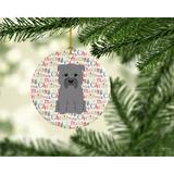 The Holiday Aisle® Merry Christmas Glen Of Imal Hanging Figurine Ornament Ceramic/Porcelain in Gray | 2.8 H x 2.8 W x 0.15 D in | Wayfair