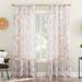 Latitude Run® Offset Stripes Sheer Rod Pocket Curtain Panel Polyester in Blue/Green/Pink | 63 H x 52 W in | Wayfair