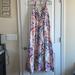 Kate Spade Dresses | Kate Spade Maxi Dress Size 10 Adjustable Neck & Multi Colored In Euc | Color: Cream/Purple | Size: 10