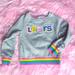 Levi's Shirts & Tops | Levi's Sweatshirt. Gray With Crayola Rainbow Colored Accents Sx 4 (Xs) | Color: Gray/Pink | Size: 4g