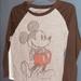 Disney Tops | Disney Mickey Mouse Baseball Style Top. Small | Color: Gray/Red | Size: Small/P