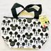 Disney Accessories | Disney Lunch Tote Bag Mickey Mouse Minnie Goofy Donald Pluto Yellow Japan Zipper | Color: Black/White | Size: Os