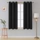 funky gadgets Black Blackout Curtains, 66x54 Inches, 2 Panels + Free Tie Backs, Room Darkening, Thermal Insulated for Bedroom, Nursery