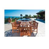 Malibu Eco-Friendly 7-Piece Wood Outdoor Dining Set With Stacking Dining Chairs