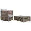 Home Square 2-Piece Set with Outdoor Chair and Coffee Table in Gray