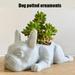 The Puppy Statue Planter Resin Ornament Succulents Flower Pot Home Office Desktop Garden Decoration 10x5x3.5cm