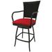 Outdoor Counter Patio Bar Stool 26 Erin Black - Red