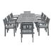 Renaissance Outdoor Patio Hand-scraped Wood 9-piece Dining Set with Extension Table