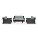 Beaufort 4 Piece Wicker Patio Sofa Set In Brown and Mist