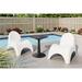 Strata Furniture 2 Angel Trumpet Patio Chairs & Sprout Table in White/Black