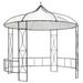 Anself Party Tent Round Outdoor Gazebo Canopy Sun Shade Shelter Iron Frame White for Patio Wedding BBQ Camping Festival Events 118.1 x 114.2 Inches (Diameter x H)