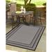 Unique Loom Multi Border Indoor/Outdoor Border Rug Gray/Black 9 x 12 Rectangle Border Contemporary Perfect For Patio Deck Garage Entryway