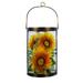 Hand Painted Solar Glass Lantern Harvest Sunflowers