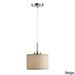 Woodbridge Lighting Drum 1-Light Fabric Mini-Pendant in Satin Nickel/Beige