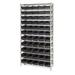 Quantum Storage WR12-104CO 12-Shelf Conductive Wire Shelving Unit With 55 Esd Bins 18 x 36 x 75 in.