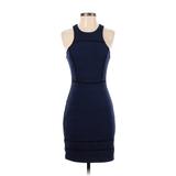 Adelyn Rae Casual Dress - Bodycon Crew Neck Sleeveless: Blue Print Dresses - Women's Size X-Small