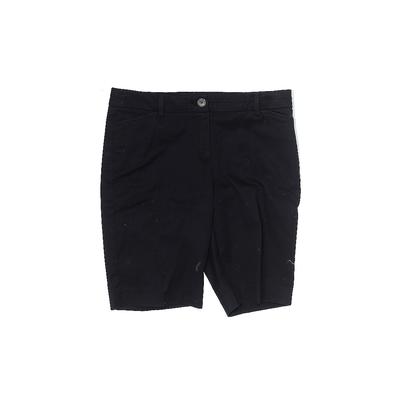 Talbots Denim Shorts: Black Print Mid-Length Bottoms - Women's Size 2 Petite - Dark Wash