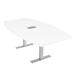 Skutchi Designs, Inc. 6 Ft Boat Conference Table w/ Metal T Bases Power & Data Wood/Metal in White | 29 H x 70 W x 45.25 D in | Wayfair