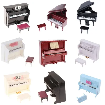 Mini piano avec tabouret modèle musical pour maison de beurre ensemble de piano rétro