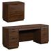 Home Square 2-Piece Set with Credenza Desk & 2-Drawer Lateral File Cabinet