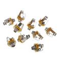 10 Pcs 1/4 6.35mm Stereo Socket Jack Female Connector Panel Mount Solder Chassis Audio Speaker Adapter Cable Connector