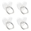 Transparent Phone Ring Holders, Clear Finger Grip Stand (Heart Shape), 4Pcs - Transparent, Silver