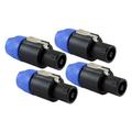 Speaker Plug Lock 4 Pole Speaker Plug compatible with Speakon NL4FC NL4FX NLT4X NL2FC - 4 PACK