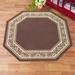 Floral Border Octagon Accent Rug - 54" x 54"