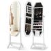 Costway Standing Jewelry Cabinet Armoire Organizer LED Light Mirror - See Details
