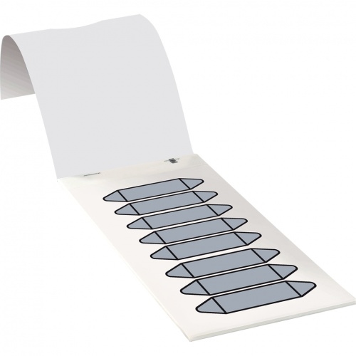 Aufkleber I Rohrleitungsetikett zum Beschriften, grau, Folie, 17x75mm, 80/Heft, DIN 2403 Image