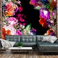 Tiptophomedecor Peel and Stick Floral Wallpaper Wall Mural - Warm Tones Of Summer - Removable Wall Decals