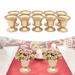 OUKANING 10Pcs 10cm/3.94 Metal Wedding Vases Desktop Trumpet Vases Wedding Centerpieces Flower Vase Stand Gold