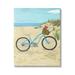 Stupell Industries Blue Bicycle Flower Blossom Basket Beach Sand Painting Gallery Wrapped Canvas Print Wall Art Design by Sharon Lee