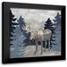 Reed Tara 12x12 Black Modern Framed Museum Art Print Titled - Blue Cliff Mountains scene IV-Moose
