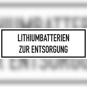 Gefahrzettel Lithiumbatterien zur Entsorgung, Folie, 148x52 mm, 500 Stück/Rolle Image