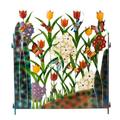 Clearance! Wanyng Colorful Metal 3-Panel Butterfly And Flower Garden Screen Decorative Screen B