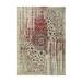 EORC Ivory / Red Hand Crafted Wool & Viscose Contemporary Hand Crafted Rug 5 x 8