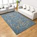 Rugsotic Carpets Hand Tufted Floral Wool Area Rug Light Blue 8 x10